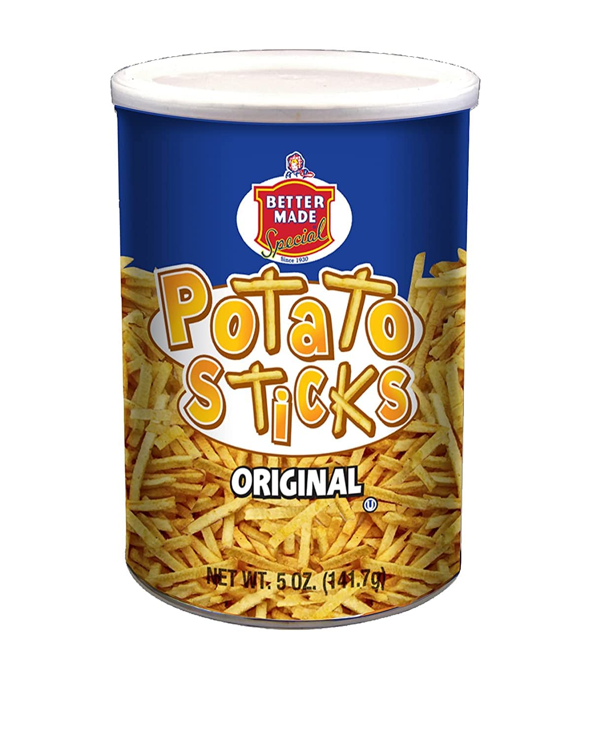 Better Made Potato Sticks 5oz Canister - (Original, 12 Can Tray) - Shoestring Potato Sticks - Gluten Free - Crunchy, Crispy Snack from Fresh Potatoes