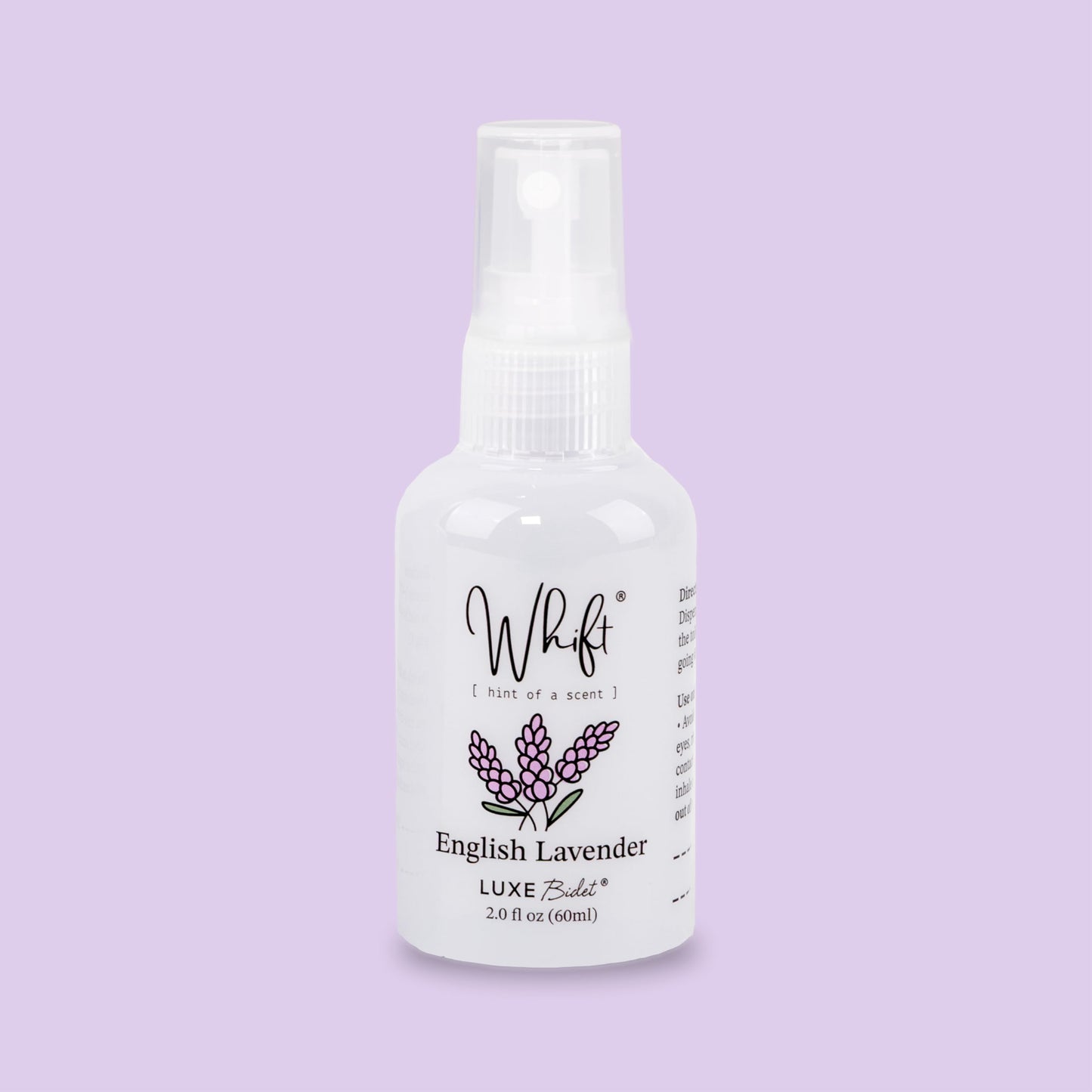 Whift by LUXE Bidet Deodorizing Spray, Odor Eliminator, Bathroom Essential, Travel Size, TSA Safe Before You Go Toilet Spray, English Lavender, 60mL