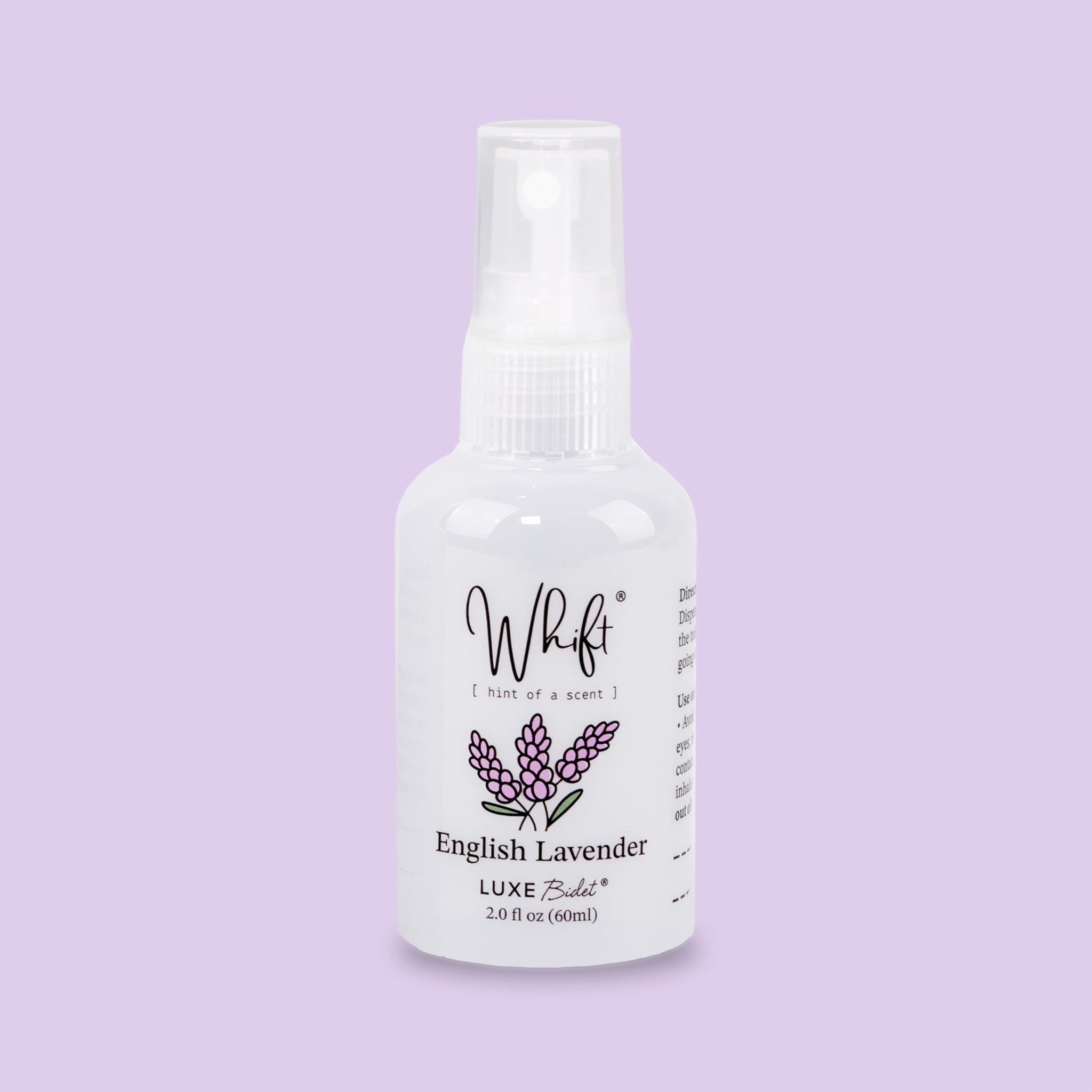 Whift by LUXE Bidet Deodorizing Spray, Odor Eliminator, Bathroom Essential, Travel Size, TSA Safe Before You Go Toilet Spray, English Lavender, 60mL