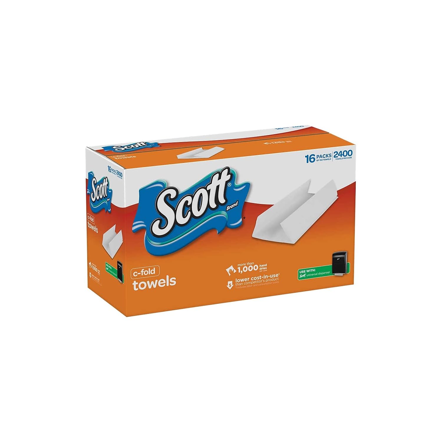 Scott C-fold Paper Towels 1 Ply, 2400 Count
