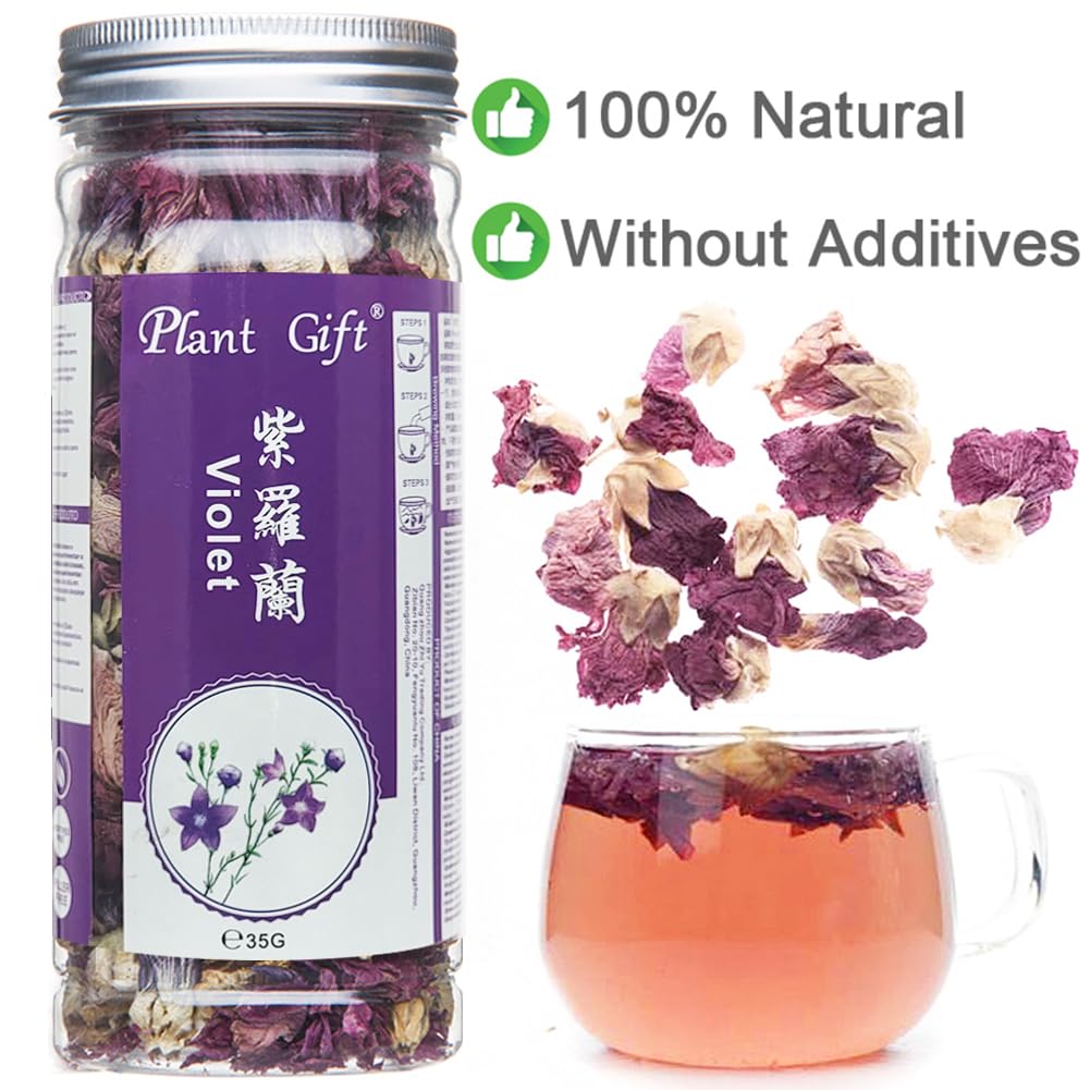 Plant Gift Violet Tea Organic Dried Loose tea, Food Coloring, Blossom Flower, chinese Purple, violet, Clitoria Ternatea 35g/1.23oz