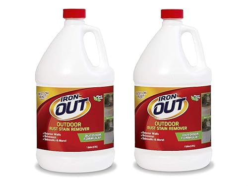 Iron OUT Liquid Rust Stain Remover, Pre-mixed, Quickly Removes Rust Stains from Concrete, Vinyl and Other Outdoor Surfaces, No Scrubbing, Safe to Use