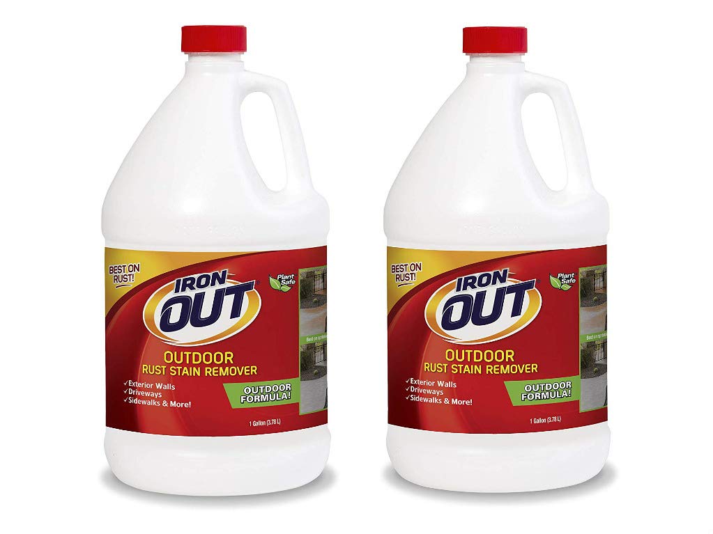 Iron OUT Liquid Rust Stain Remover, Pre-mixed, Quickly Removes Rust Stains from Concrete, Vinyl and Other Outdoor Surfaces, No Scrubbing, Safe to Use