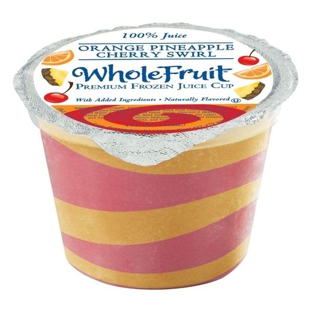 Whole Fruit Orange Pineapple and Cherry Swirl Premium Juice Cup, 4 Ounce -- 96 per case.