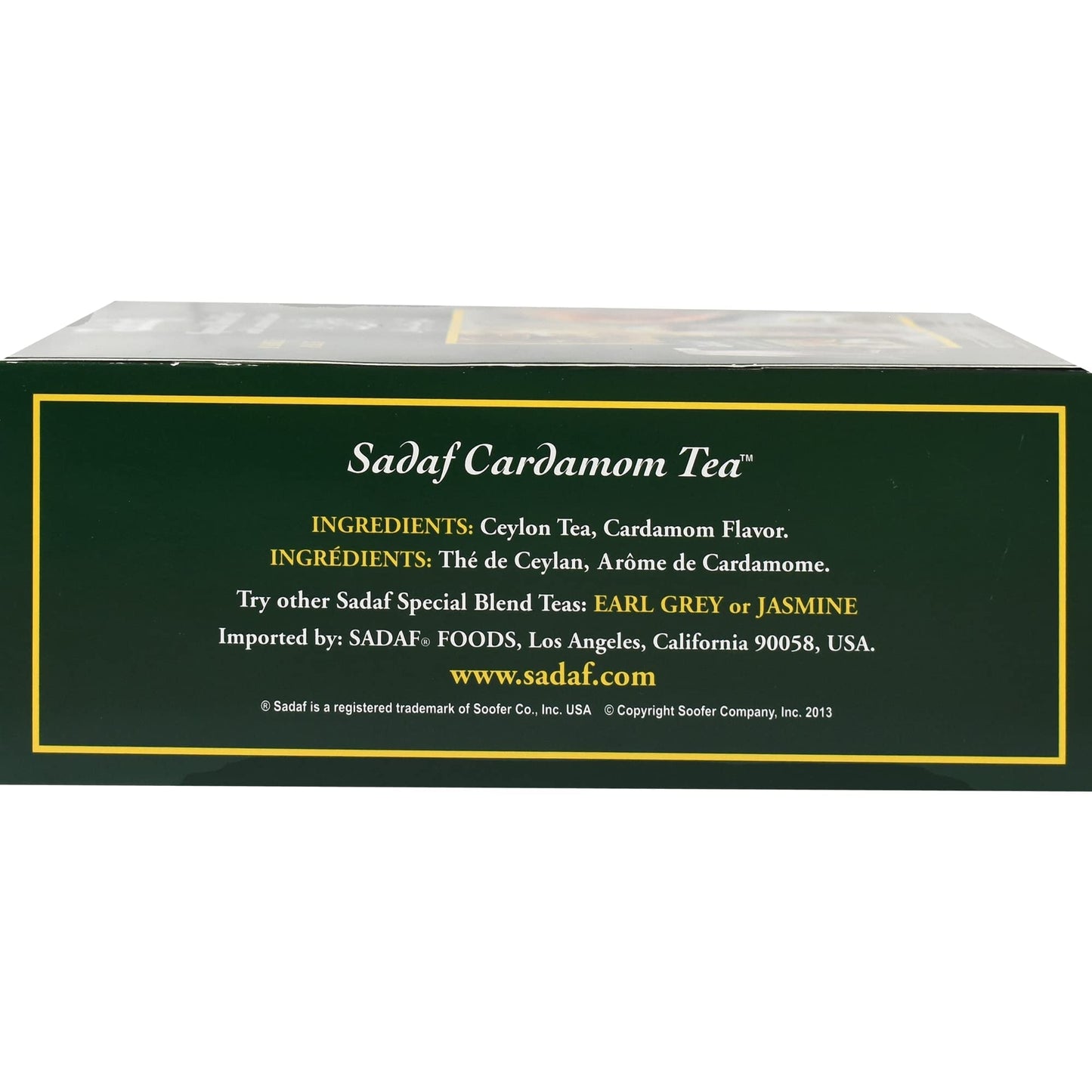 Sadaf Cardamom Tea Bags - Special Blend Cardamom Ceylon Black Tea - Quicktea Product harvested in Sri Lanka - 50 individually foiled teabags (Pack