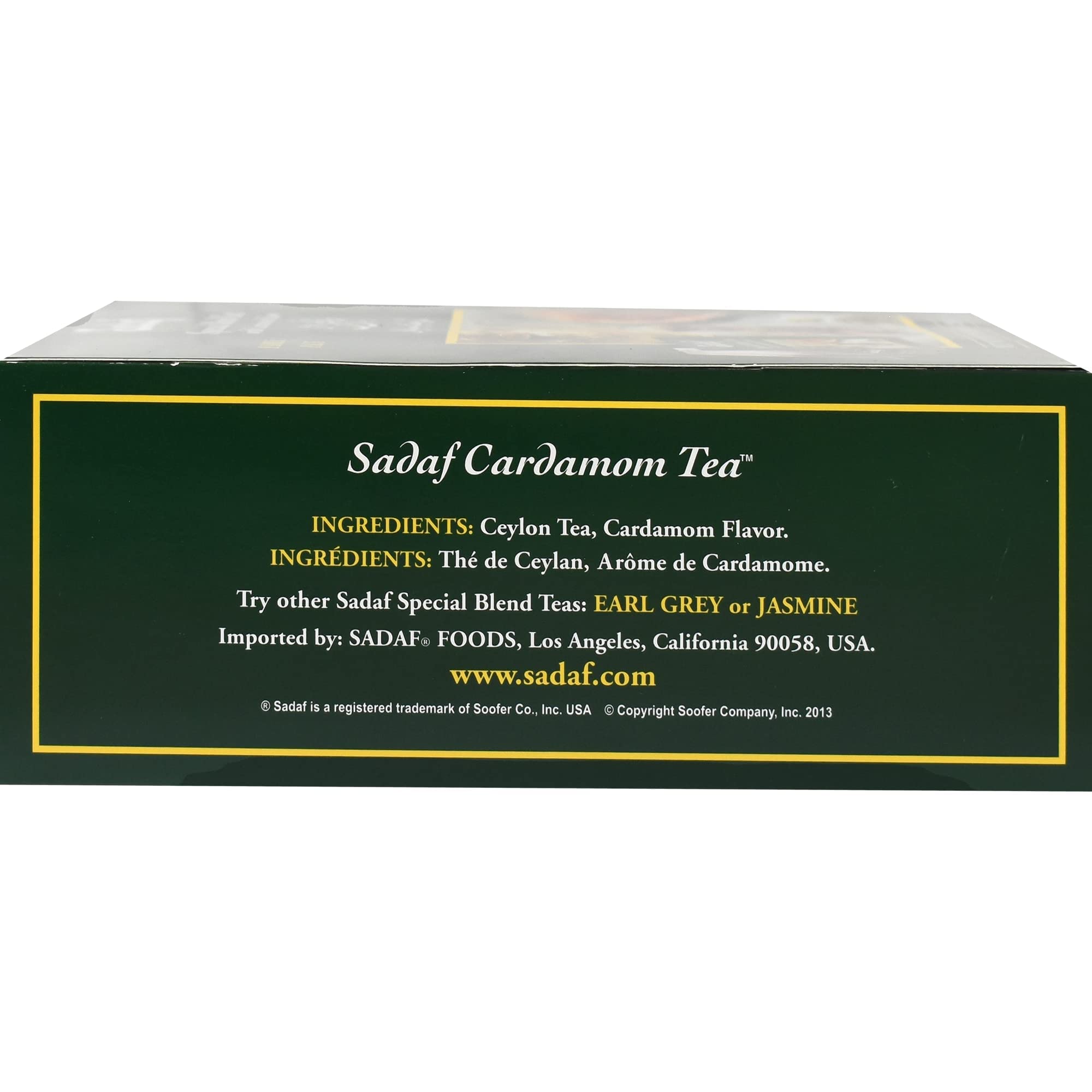 Sadaf Cardamom Tea Bags - Special Blend Cardamom Ceylon Black Tea - Quicktea Product harvested in Sri Lanka - 50 individually foiled teabags (Pack