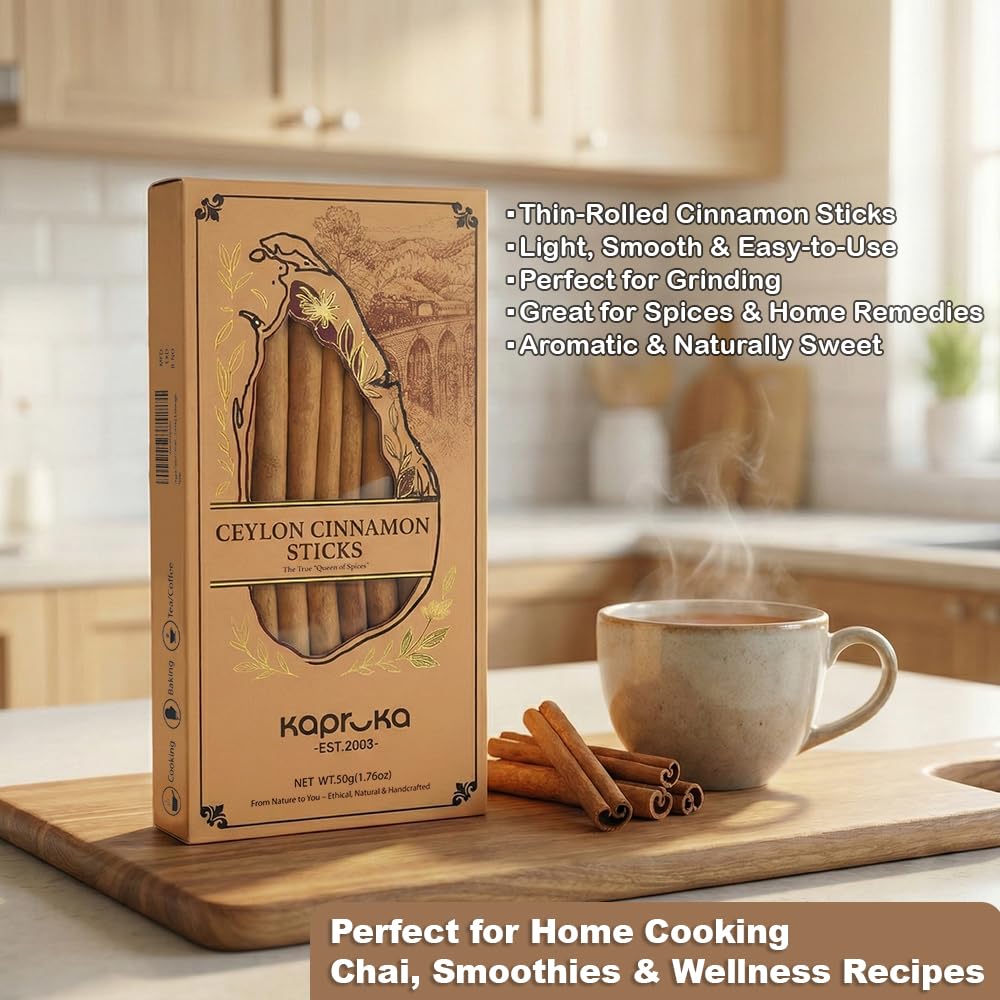 Organic Ceylon Cinnamon Sticks 50g | Organic Ceylon Cinnamon from Sri Lanka Premium Quality Cinnamon, Gluten-Free, GMO-Free Spice for Baking, Cooking