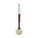 Beech Wood Dish Brush w Leather Strap, Dark Brown