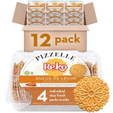 Reko Pizzelle Authentic Italian Style Waffle Cookie, Dulce de Leche, 7 Ounce (Pack of 12)