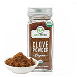 Geo-Fresh Organic Clove Powder - 1.59 oz Glass Jar - Ground Cloves - USDA Certified, Non-GMO, Kosher, Gluten-Free - Premium Organic Cloves Powder
