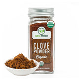 Geo-Fresh Organic Clove Powder - 1.59 oz Glass Jar - Ground Cloves - USDA Certified, Non-GMO, Kosher, Gluten-Free - Premium Organic Cloves Powder