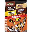 M&M'S, SNICKERS, TWIX & MILKY WAY Milk Chocolate Halloween Candy Variety Pack, 200 Ct Bulk Assorted Chocolate Candy Variety Pack