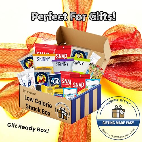 Low Calorie Snacks Variety Pack with 100 Calorie Snacks - Healthy Snacks for Adults and Kids - 50 Count Bulk Snack Box Assembled by Bussin Boxes