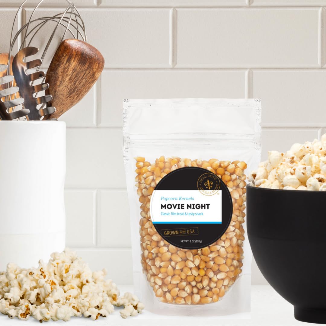 Movie Night Gourmet Popcorn Kernels, Two Pounds | Classic Yellow Butterfly Popcorn | Tasty Plant Based Snacks for Home Movie Nights and Board Game