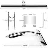 14 inch Shower Squeegee Stainless Steel Squeegee All-Purpose Glass Squeegee for Shower Doors Mirror Tile Bathroom, Window and Car Glass with Door