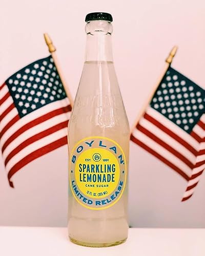 Boylan Sparkling Lemonade Cane Sugar Sodas, 12 fl oz (24 Glass Bottles)