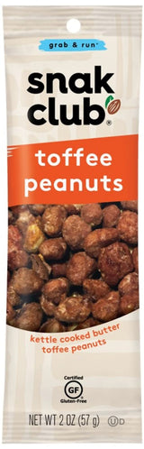 Snak Club Toffee Peanuts, 2 Ounce (Pack of 12)