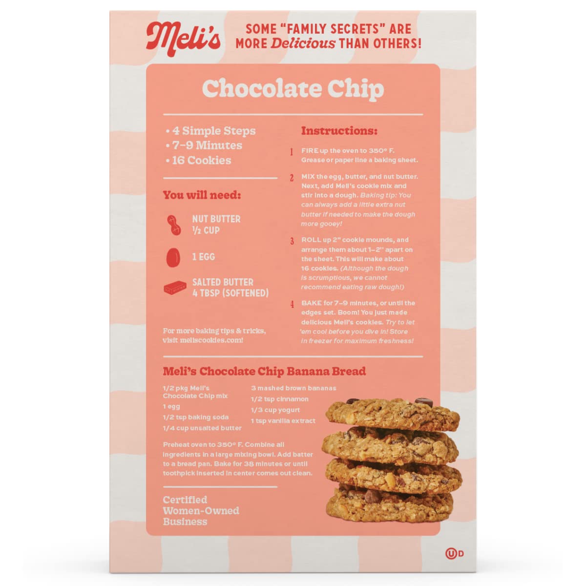 Meli’s Choco-Lot Gluten Free Cookie Mix, High Protein Baking Mix with Natural & Milk Chocolate Chips, Chocolate Chunks & Rolled Oats, Easy Bake Oven Mixes for Sweet Treats, 16oz Box,3-Pack