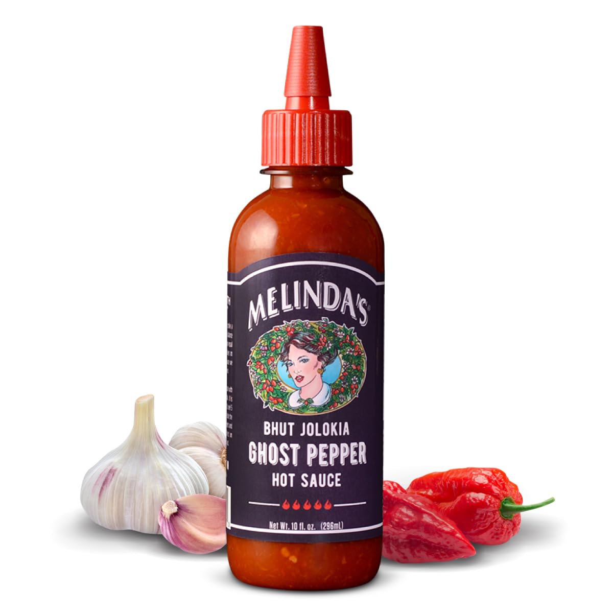 Melinda’s Ghost Pepper Hot Sauce - Gourmet Extra Spicy Hot Sauce - Made with Fresh Ingredients, Ghost Peppers (Bhut Jolokia), Habanero Pepper, Carrot