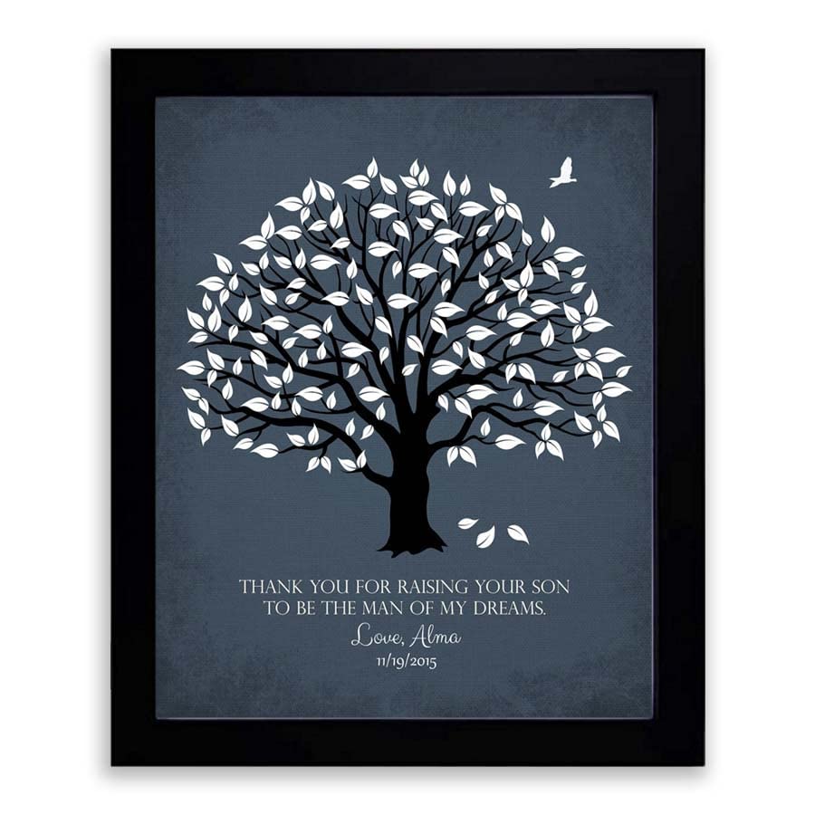 Lucky Tusk Personalized Thank You Gift For Mother of Groom Man of My Dreams Parents of Groom Gift Family Wedding Poem Magnolia Tree #LT-1150,