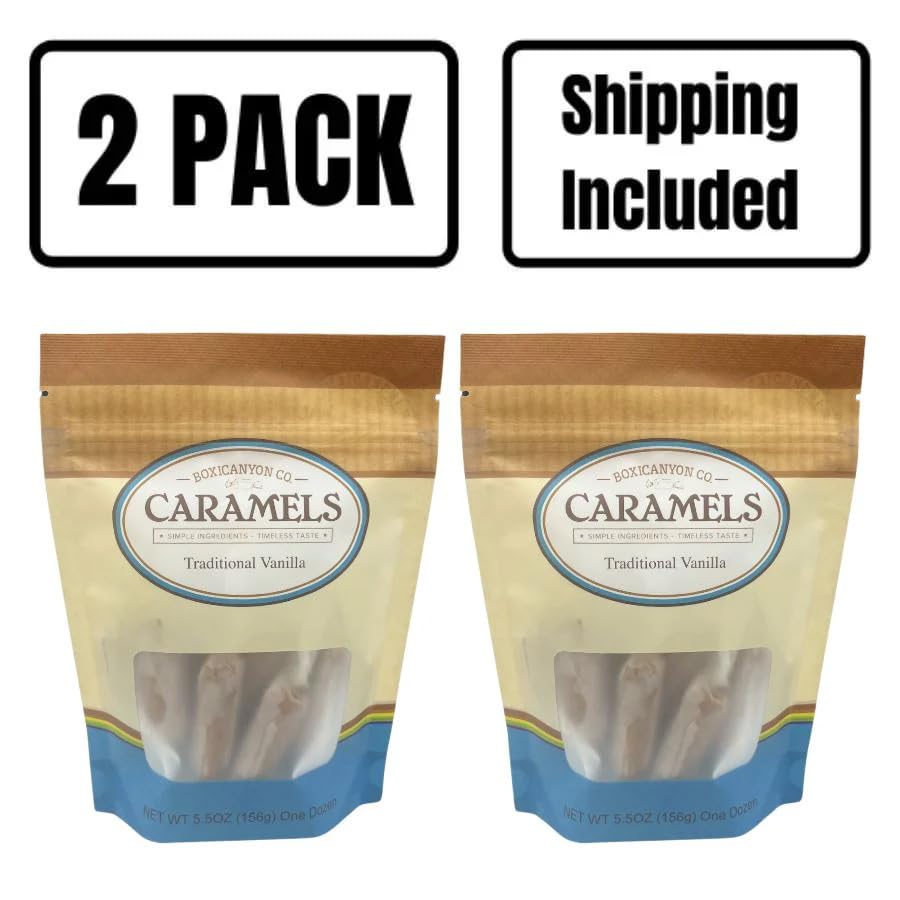 Boxicanyon Caramels | Traditional Vanilla Gourmet Caramels | Handcrafted in Small Batches | Gourmet Flavor | Perfect for Gifts | Made in Nebraska USA