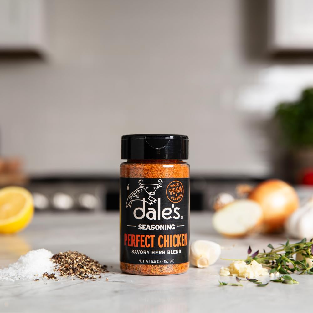 Dale’s Perfect Chicken Seasoning - Savory Herb Blend, 5.75 oz | Juicy, Flavor-Packed Chicken, Poultry & Veggies | Indoor & Outdoor Cooking Essential