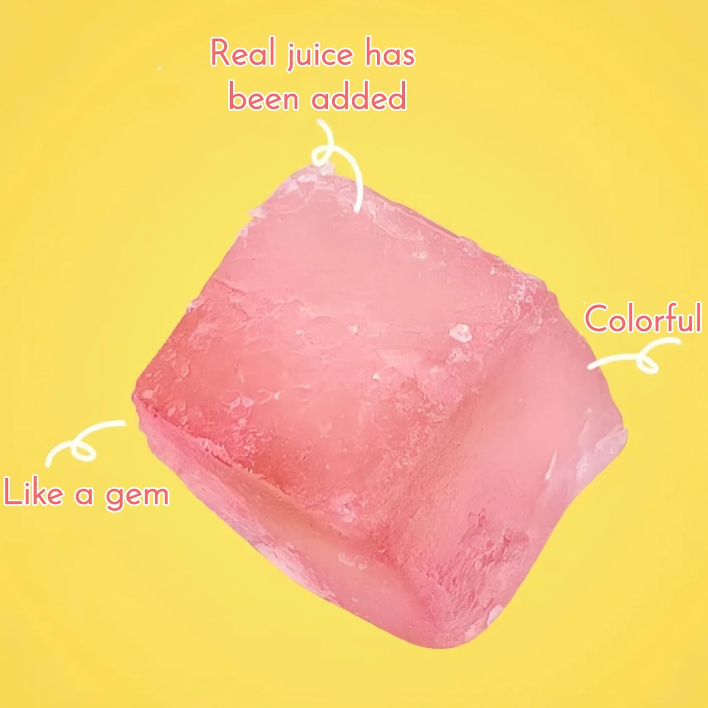 Japanese Crystal Amber Gemstone Candy - 7oz Resealable Jar with Individually Wrapped Crunchy & Chewy Candy, Gluten Free Assorted Fruit Flavors, ASMR