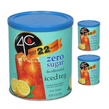 4C Light Powdered Drink Mix Cannisters, Zero Sugar Decaffeinated Iced Tea, 22 Quarts, Family Sized Cannister, Low Calorie, Thirst Quenching Flavors