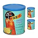 4C Light Powdered Drink Mix Cannisters, Zero Sugar Decaffeinated Iced Tea, 22 Quarts, Family Sized Cannister, Low Calorie, Thirst Quenching Flavors