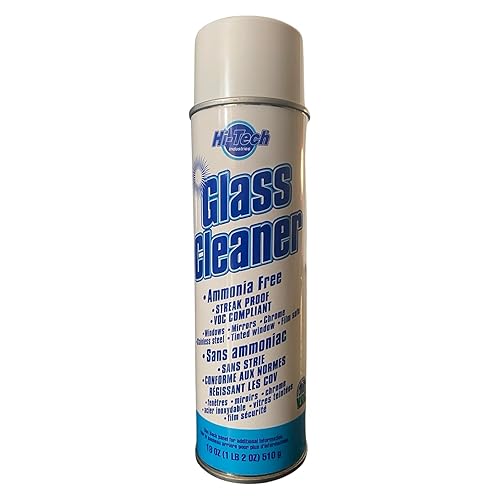 HI-TECH Streak Proof Glass Cleaner - Ammonia Free - 18oz Aerosol