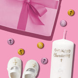 M&M’S Milk Chocolate Baptism for Girl Candy, 2 lb Bag of Bulk Candy with Printed Cross Clip Art, Perfect for Christening Gifts, Cupcakes, Party