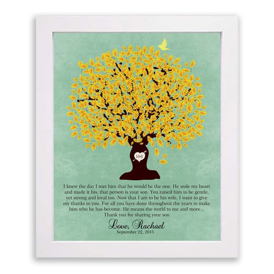 Lucky Tusk Thank You Gift For Parents Personalized Gift For Mother of Groom or Bride Family Wedding Poem Tree Gift For Mom and Dad #LT-1104,