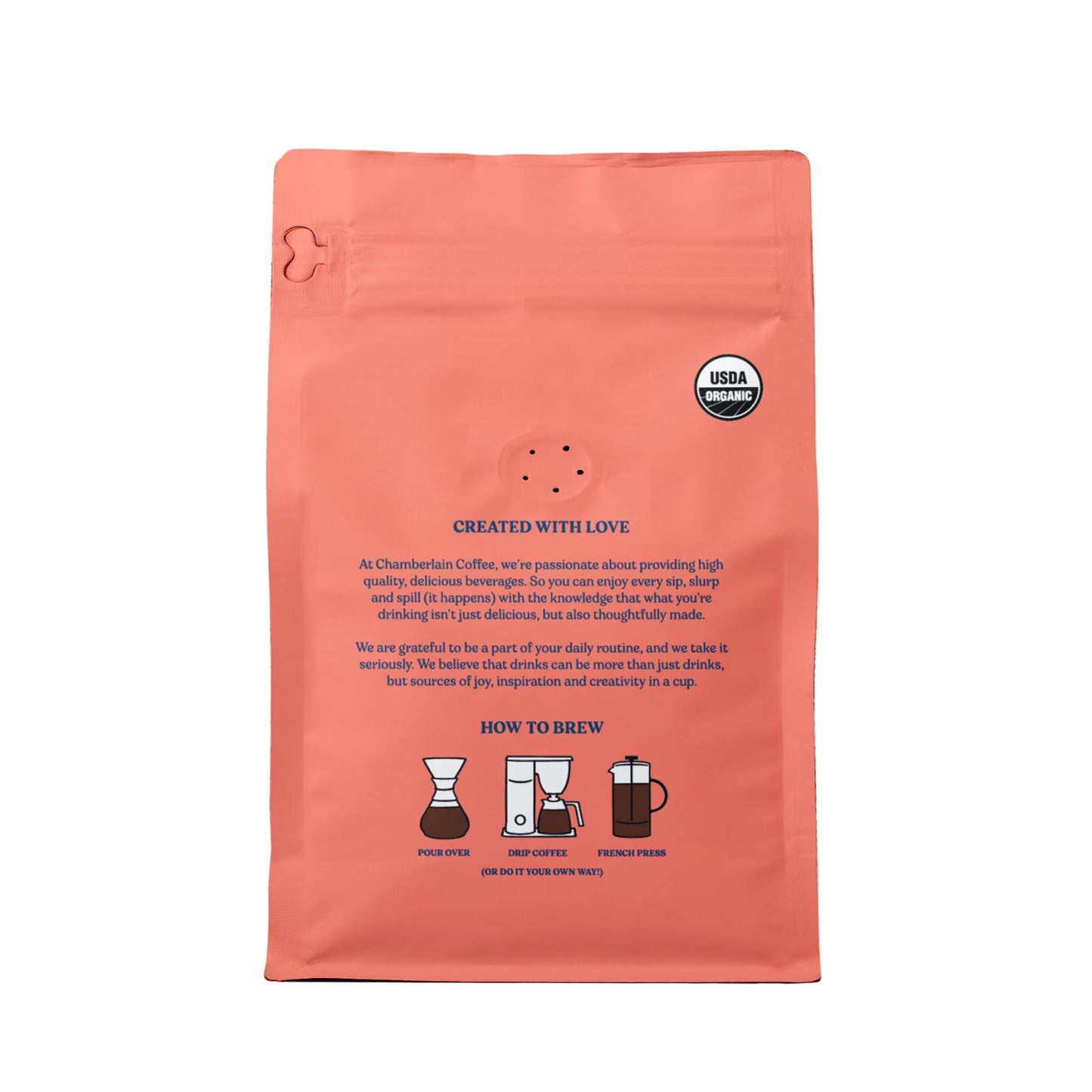 Chamberlain Coffee Medium Roast Ground Coffee - USDA Organic Specialty Blend - Smooth & Balanced w/Milk Chocoloate & Roasted Cashews Notes - Freshly