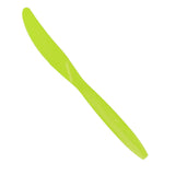 JAM Paper Big Party Pack of Premium Plastic Knives - Lime Green - 100 Disposable Knives/Box