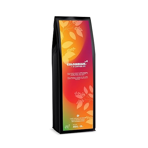 Colombian Coffee US. 16Oz Colombian Coffee Beans, 100% Arabica, Full Body, Medium Dark Roast Whole Bean Coffee Blend with Sweet Caramel & Cocoa Notes