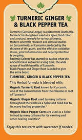 Herbal Cup Ayurveda Turmeric Tea, Organic Ginger & Black Pepper, No Caffeine Herbal Supplement (16 Count, Pack of 3)