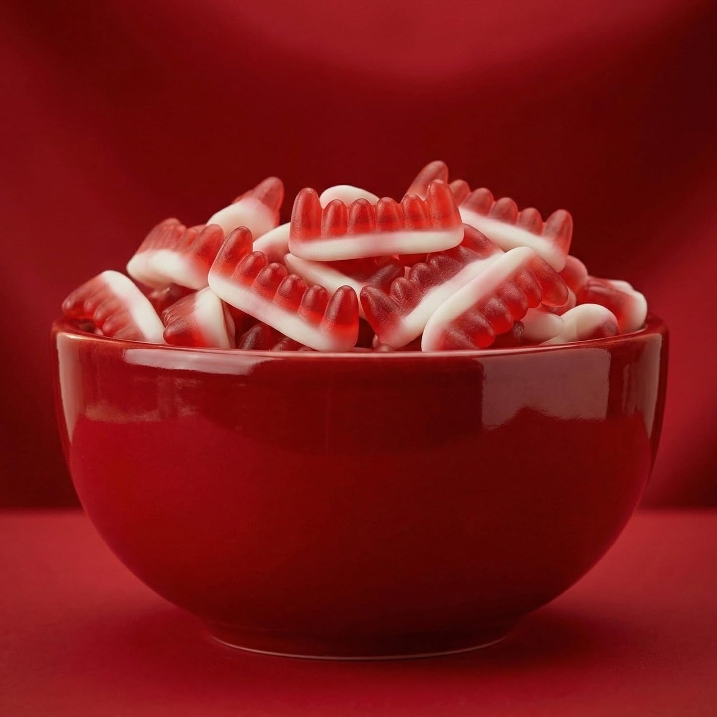 Ceres Gourmet Vampire Teeth Gummy Halloween Candy 2.2 lb (1 kg), Bulk Strawberry Flavored Fun Body Part Shaped Chewy Gummies and Candies, Big Size