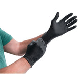 Performance Tool W89013 Black Nitrile Gloves | Disposable, Powder Free, latex rubber free, Textured Fingertips for Better Grip , X-Large | 100pc