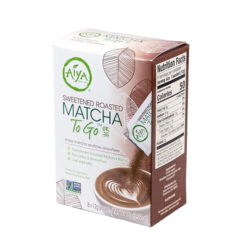 AIYA Sweetened Roasted Matcha To Go, 8 CT