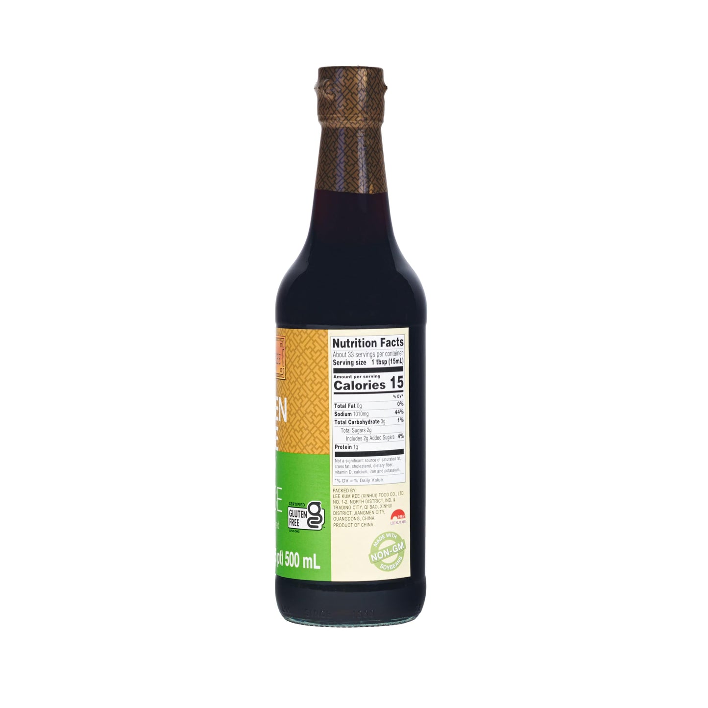 Lee Kum Kee Gluten Free Soy Sauce (16.9 oz - 1 Pack) Umami | Vegan & No Artificial Preservatives | Perfect for Stir-Frying, Braising, Drizzling