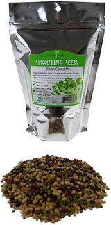 Bean Salad Sprouting Seed Mix- Organic- 1 Lbs- Mix of Bean Sprout Seeds: Adzuki, Mung Bean, Green Lentil & Radish. For Sprouting Sprouts, Soup, Food