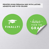 Andaz Press Chocolate Drop Labels Stickers Trio, Funny Graduation, Kiwi Green, 216-Pack, Fits Kisses Party Favors