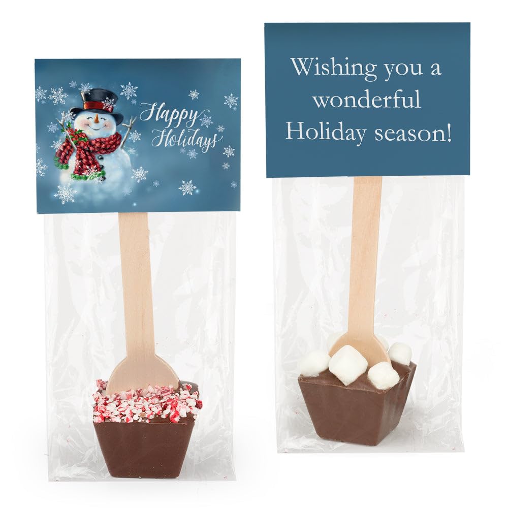 12ct Christmas Hot Cocoa Spoon Milk Chocolate & Mini Marshmallows - Snowman