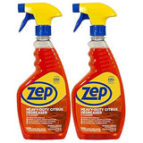 Zep Heavy-Duty Citrus Degreaser and Cleaner - 24 oz (Case of 2) ECZUCIT242 - Restaurant Grade, Removes Oil, Grease, Adhesive, and Kitchen Soil on