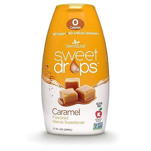 SweetLeaf Sweet Drops - Flavored Stevia Liquid Sweetener, Stevia Extract, Zero Calories, Gluten Free, Keto Friendly, Non GMO, Natural Flavors, Sugar Alternative - Caramel, 1.7 Fl Oz (Pack of 1)