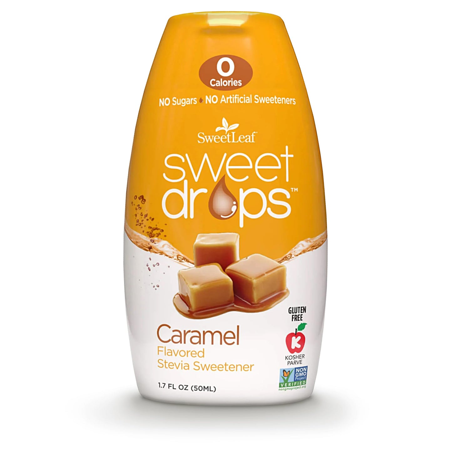 SweetLeaf Sweet Drops - Flavored Stevia Liquid Sweetener, Stevia Extract, Zero Calories, Gluten Free, Keto Friendly, Non GMO, Natural Flavors, Sugar Alternative - Caramel, 1.7 Fl Oz (Pack of 1)