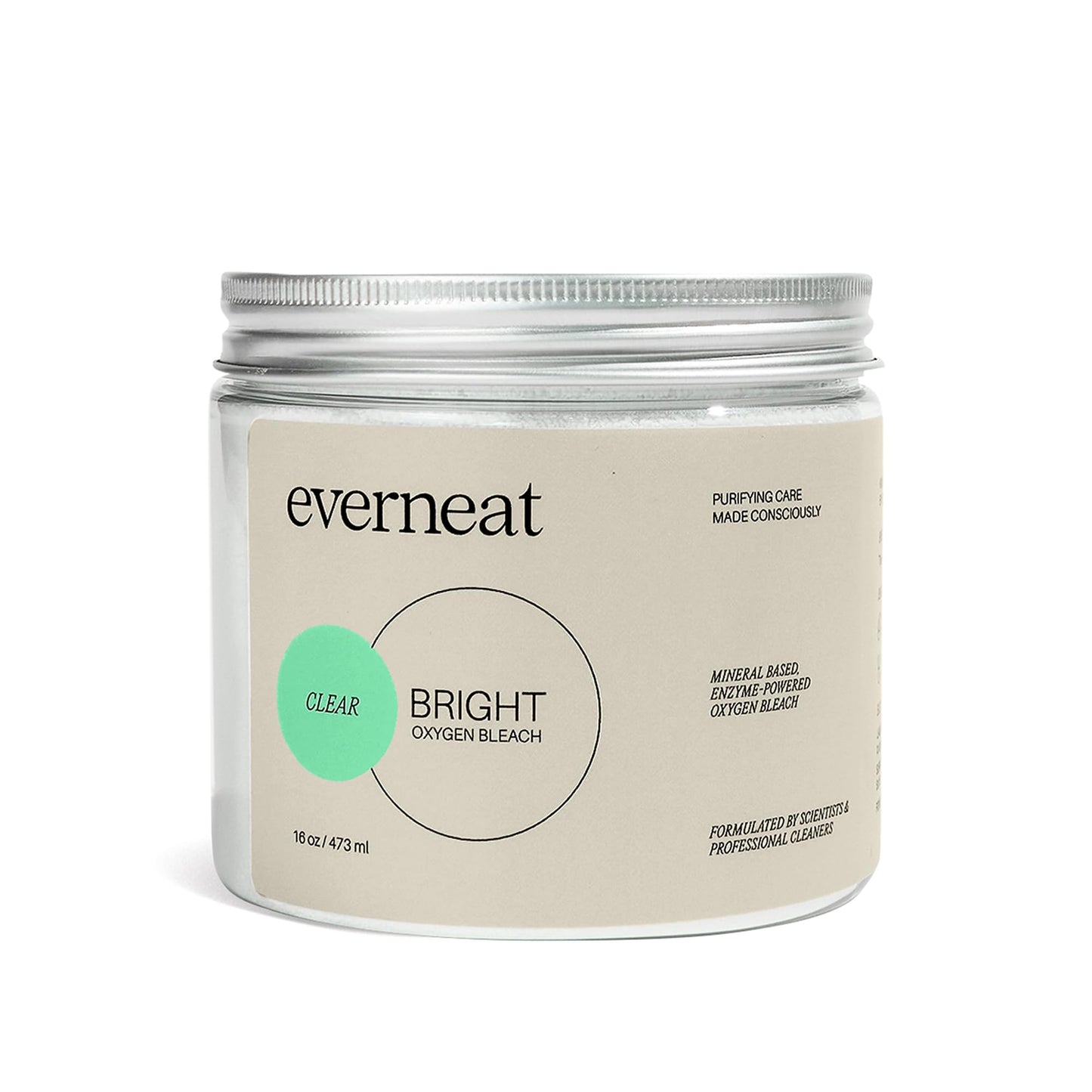 Everneat Bright Oxygen Bleach | Oxygen + Enzyme Booster with Phosphodiesterase | Non-Chlorine, Fragrance-Free, Refillable | Brightens Whites, Lifts