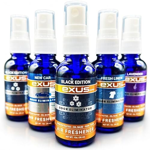 exus Pump Spray Concentrated Oil Based Air Freshener & Odor Eliminator, Use for house, car, bathroom, kitchen, office. Strong Air Freshener (5 Mixed