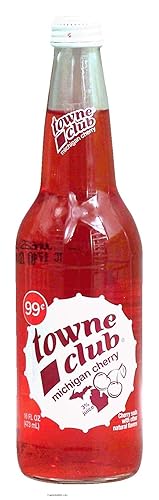 towne club michigan cherry, cherry soda with other natural flavors 16 fl oz Glass Bottle (pack of 12)