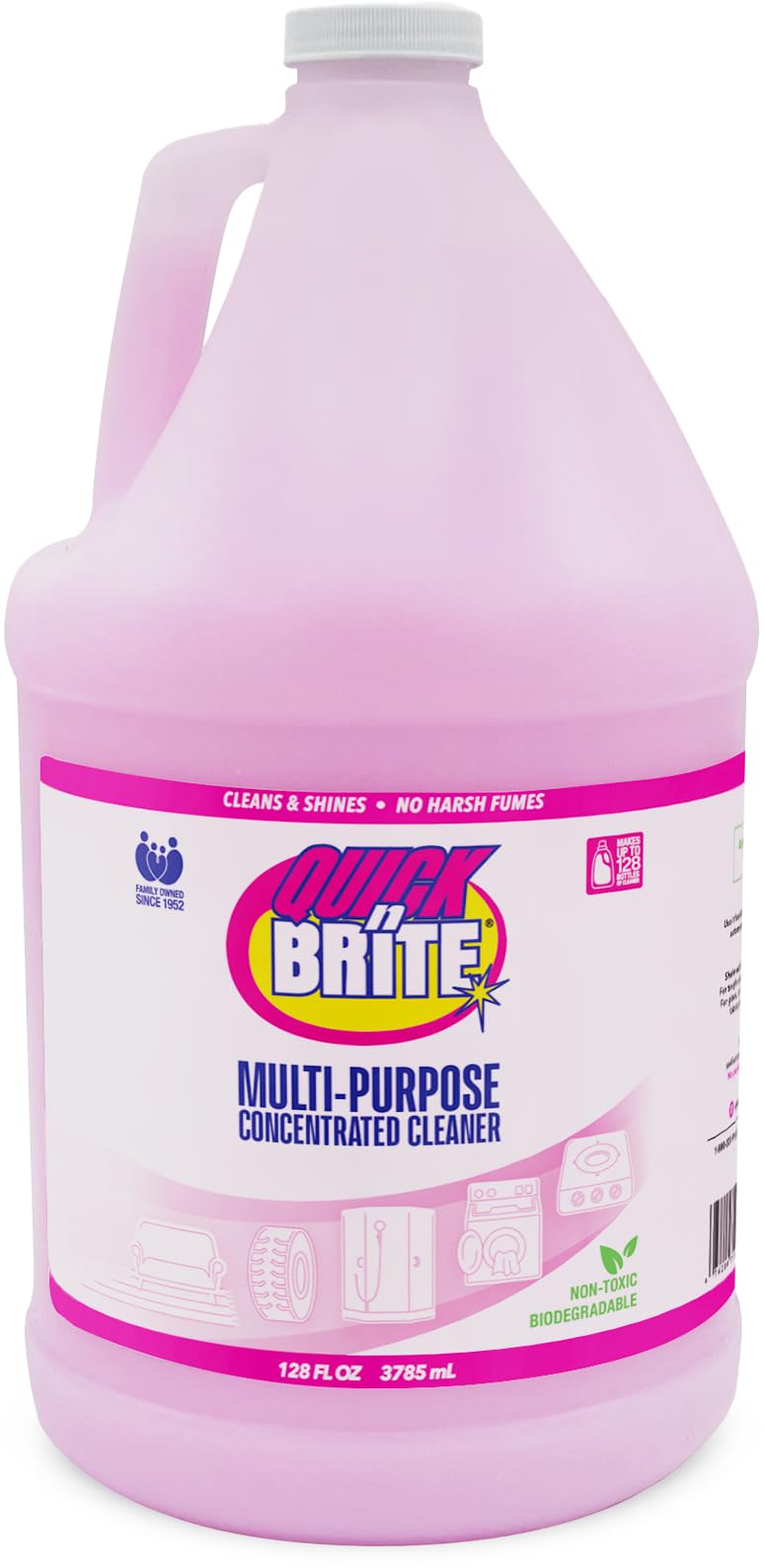 Quick 'n Brite Liquid Cleaner, True All Purpose Cleaner, 128 oz Cleaning Concentrate